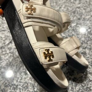 Tory Burch Kids White and Black Sandals